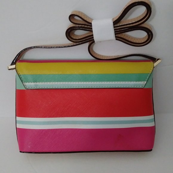 Kate Spade Womens Mini Cross-body Pink Stripes Bag - Picture 9 of 15